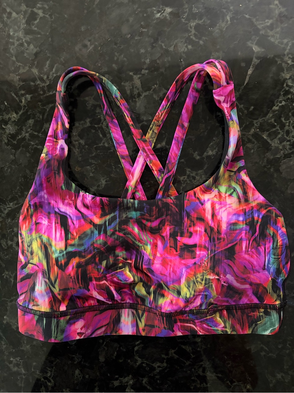 Lululemon Energy Bra Hyper Flow Pink Multi W2AYSS Size 4